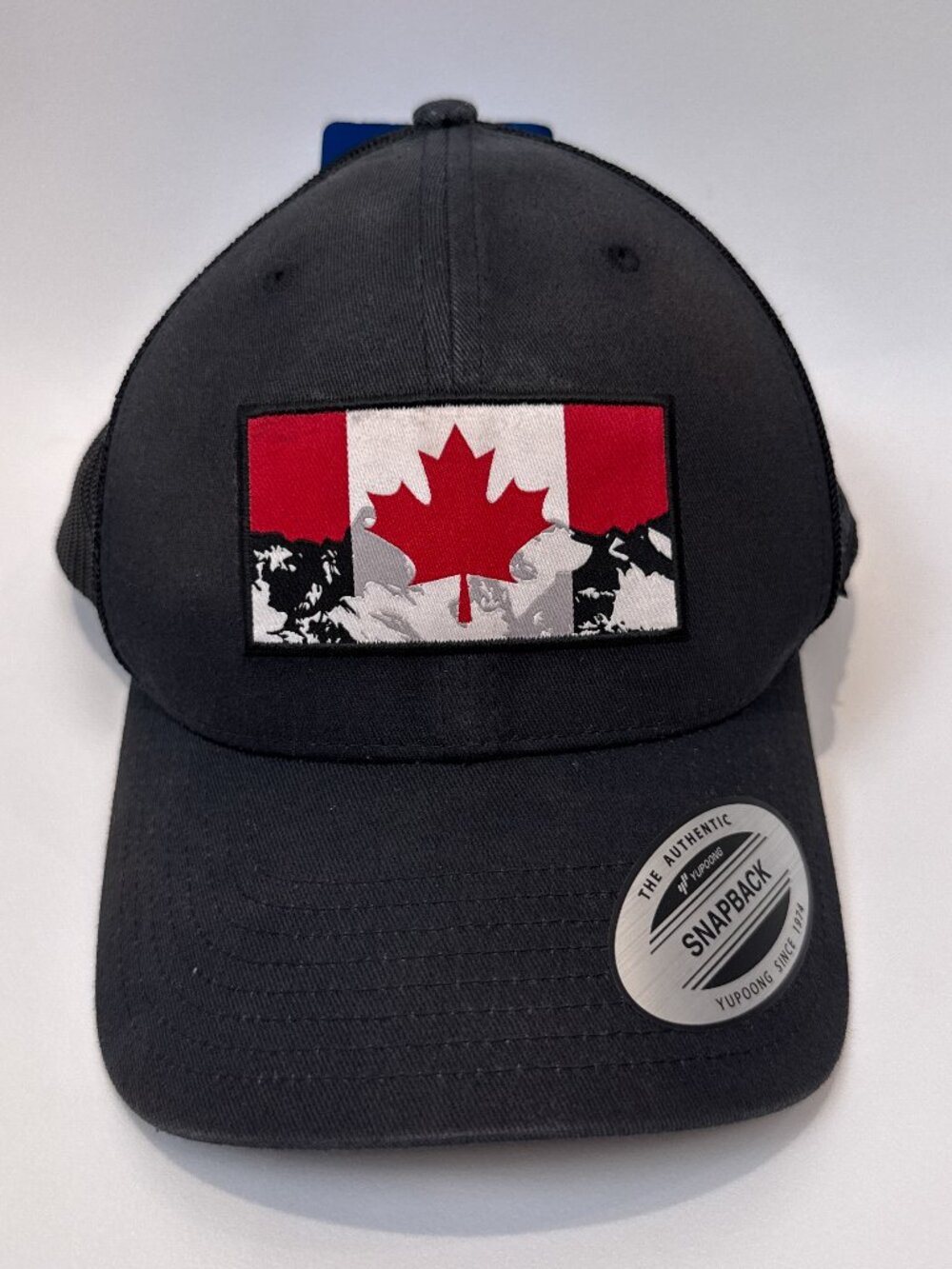 Columbia PFG Canadian Flag Patch Snapback Hat Mesh Trucker Cap Black Unisex OS